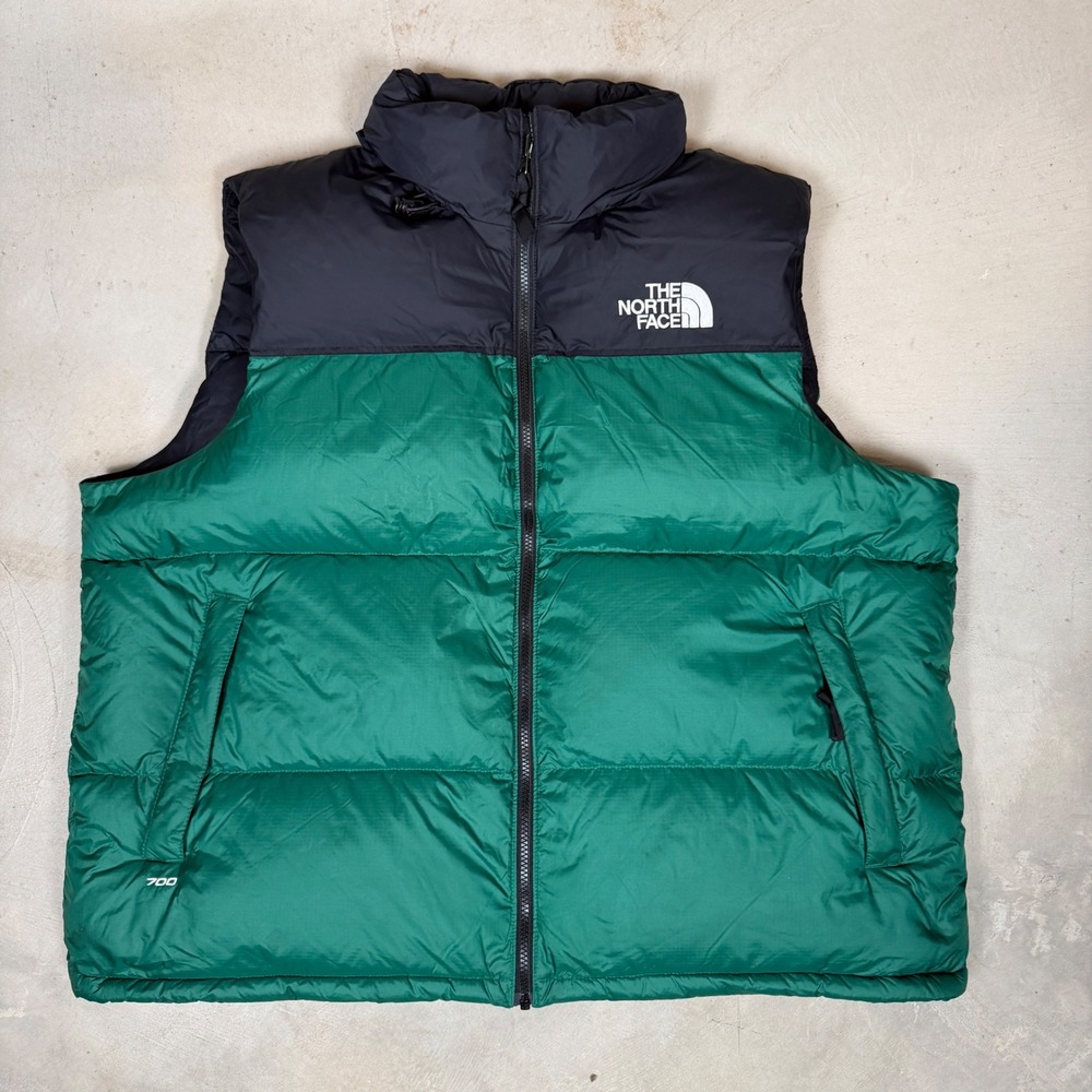 The North Face 1996 Retro Nuptse 700 Down Puffer Vest Green Black Mens XXL